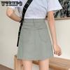 Summer Korean Version Ins Retro High Waist Skinny Denim Half Skirt Female Students Versatile Casual Package Hip A Line Short Skirt
