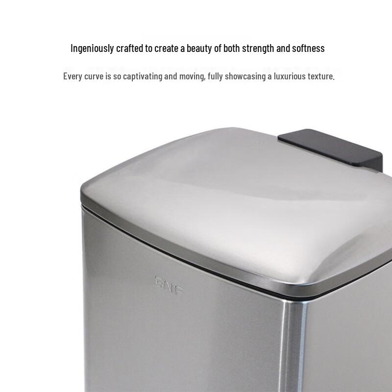 Xuanyong 12L Square Stainless Steel Foot Pedal Trash Can