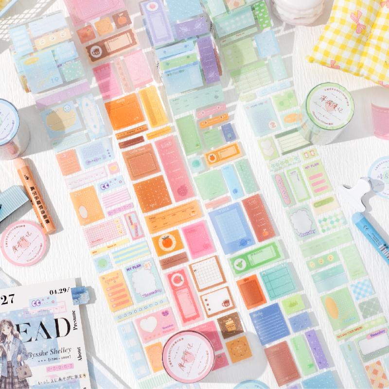 50mm * 2m/roll Kawaii Ins minimalist glitter label sticker tape DIY diary album scrapbook collage material stationery stickers