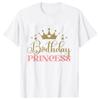 Fashion Birthday Princess Girls Party T-shirt Family Gathering Matching Sibling Tees Kids Adult Clothing Crown Graphic Y2k Tops