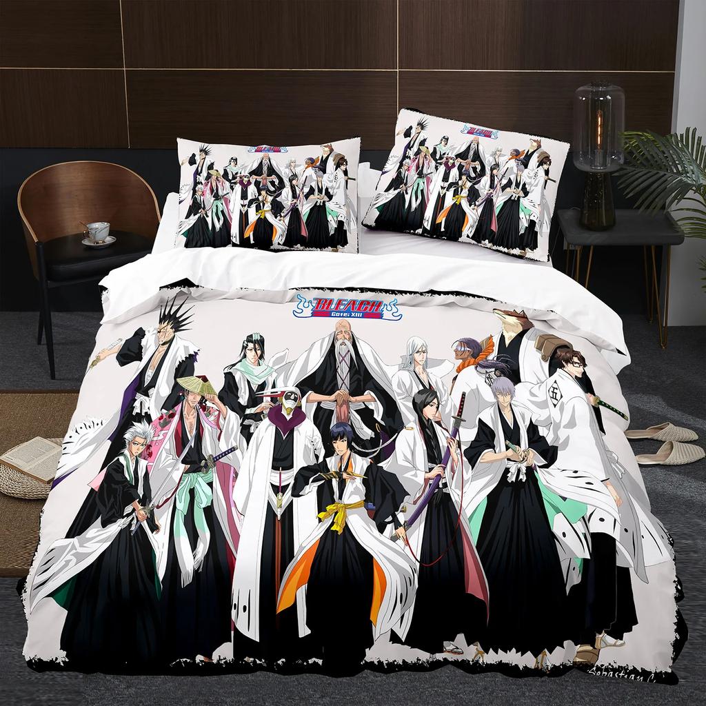 Comforter Japan Anime B-Bleach Bedding Set Cartoon Comforter S Single Twin Queen King Size Home Decor Kids Kawaii Gifts
