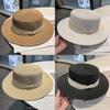 Classic Straw Hat With Pearl Lace Band For Sun Protection And Beach Vacation
