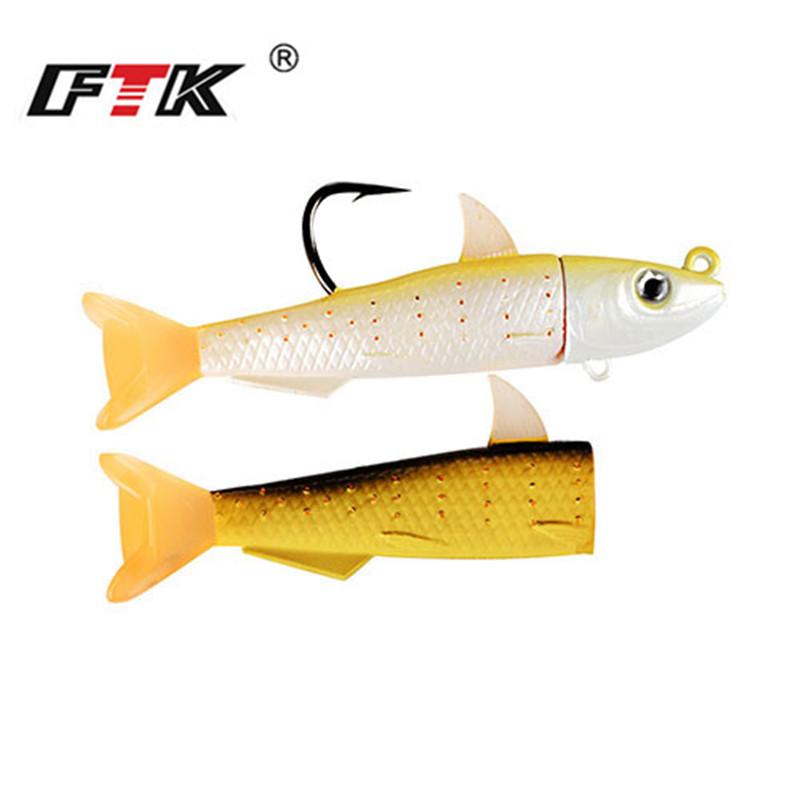 FTK Fish Type Lead Head Soft Fish 5.5cm10g 7.5cm25g 11cm 45G Road Sub-bait Crank Hook Artificial Soft Fish Bionic Bait