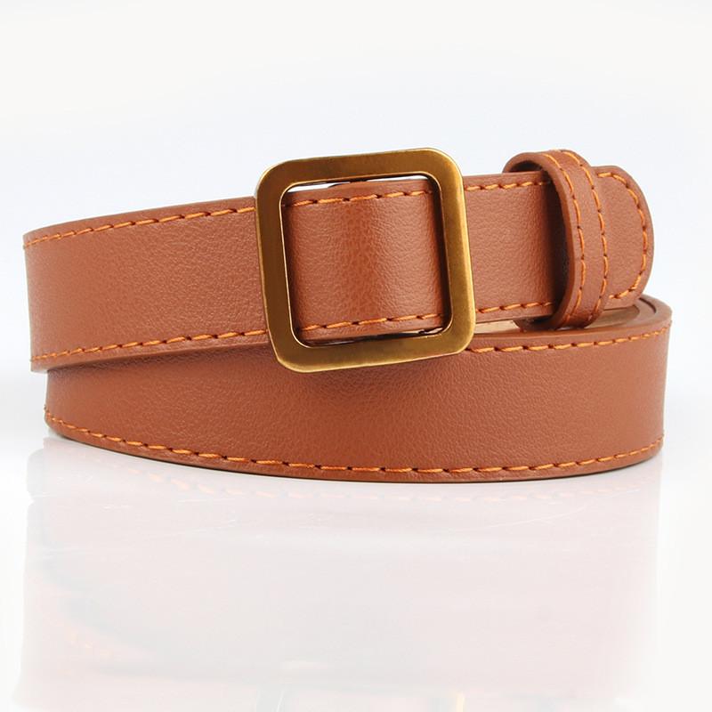 Womens Pu Leather Waist Belt With Alloy Square Buckle For Fashion And Comfort