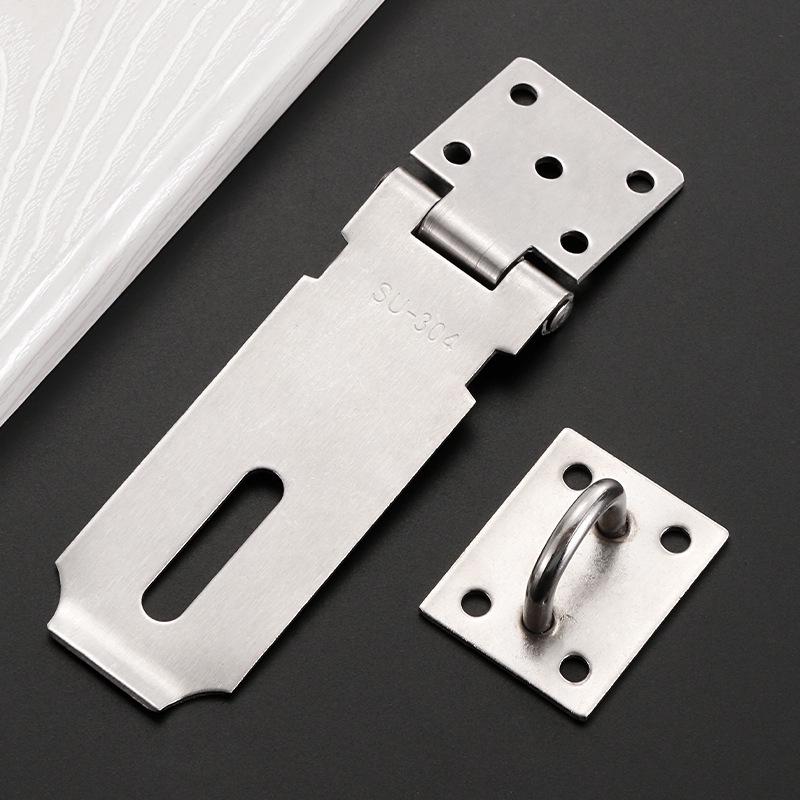 304 Stainless Steel Anti-theft Lock Plate for Cabinets and Drawers, Thickened 2.0, Old-fashioned Style Door Hasp and Staple Padlock.