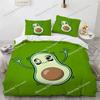 3D Avocado Bettbezug Mikrofaser Niedlich Frucht Bettdeckenbezug Cartoon Avocado Gesichter Bettwäscheset Full Für Kinder Jungen Mädchen Erwachsene