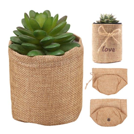 Yousheng Linen Succulents Planter Decorative Plant Pot for Succulents Cute Small Houseplant Container for Home Balcony Windowsill Table Decoration