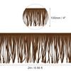 Uxcell 2 Yards 4" PU Leather Fringe Trim, Double-Sided Leather Lace Tassel Fringe for DIY Sewing Dress Craft Skirt Decoration, Coffee Brown