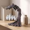 Ghost Figurine with Tree Swing Cute Statue Freestanding