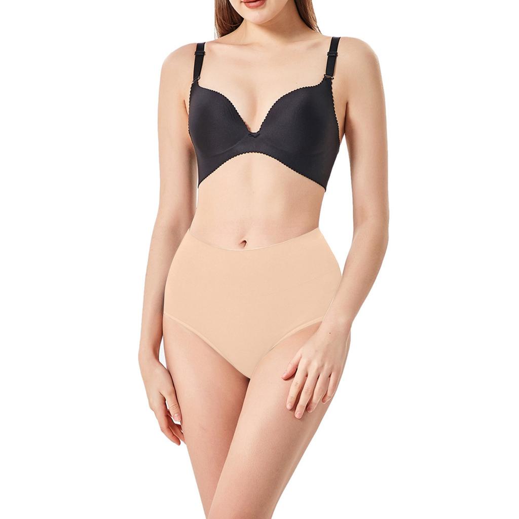 Hohe Taille Baumwollunterwäsche für Damen Nahtlose Bauchformende Slips Atmungsaktives Weiches Gewebe Bequeme Passform Vollständige Abdeckung