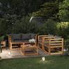 VidaXL Garden Lounge Set 5 Pcs with Cushion Patio Furniture Terrace Furniture Garden Furniture Outdoor Furniture Wood 3057609