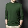 Pull en maille à manches longues et col semi-montant style coréen pour homme