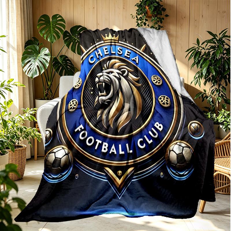 Football club.C Pattern Blanket for Home Decoration, Bed, Sofa, Car Travel, Camping, Suitable for All Seasons, Birthday Christmas Gift