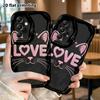 Phone Case: 2D Flat Samsung Galaxy A34 A35 S20 S22 S21 FE Plus Ultra Protective Case, Heart Black Cat, Christmas Halloween Holiday Gift