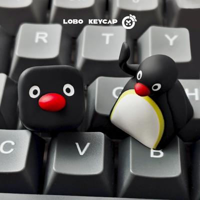 Penguin Cartoon Animal Anime Figure Merchandise Mechanical Keyboard Accessory Resin Creativity Single Keycap Replacement Esc Oem