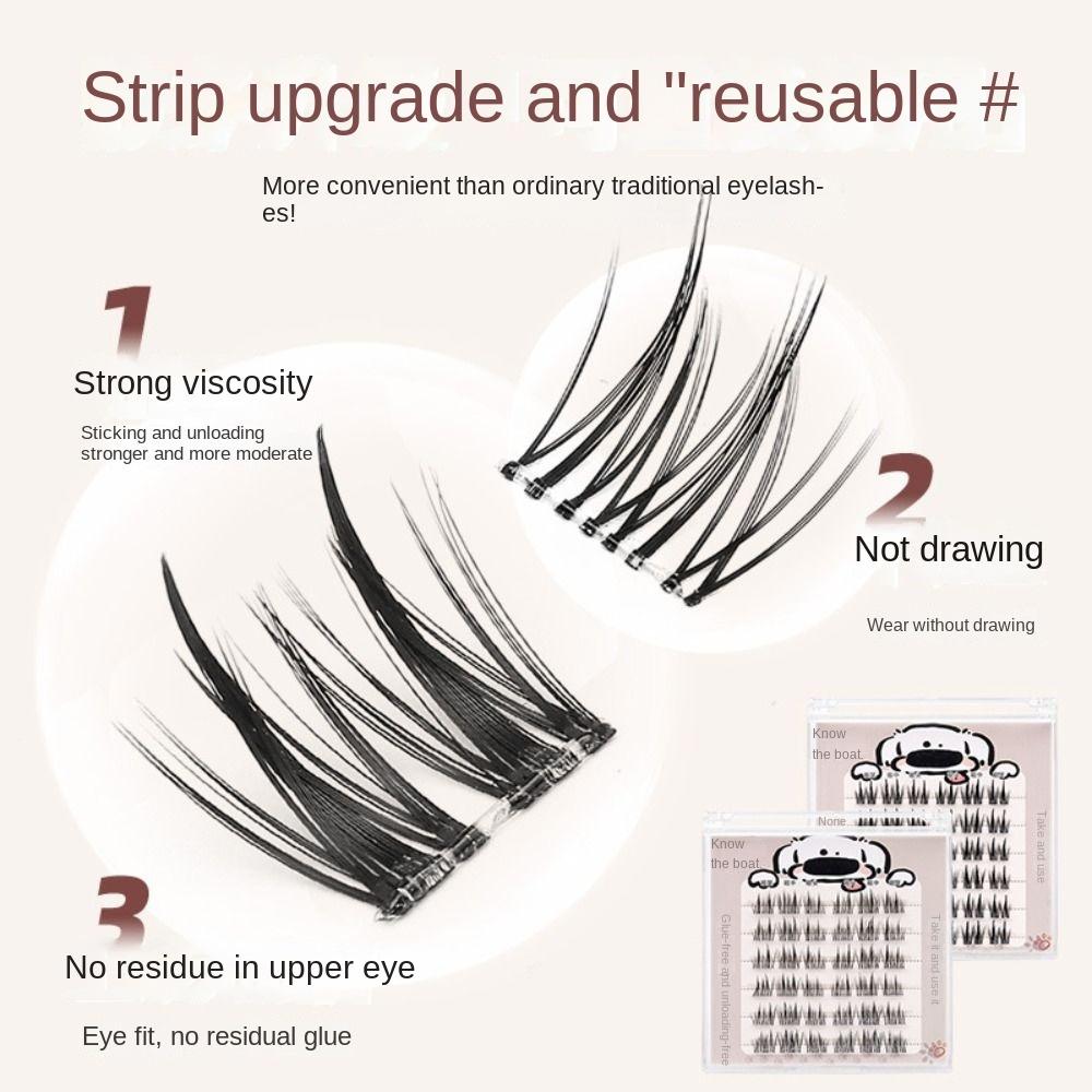 With Jelly Glue Strips Manga Lashes No Stem No Glue 3D False Eyelashes  Party Supplies