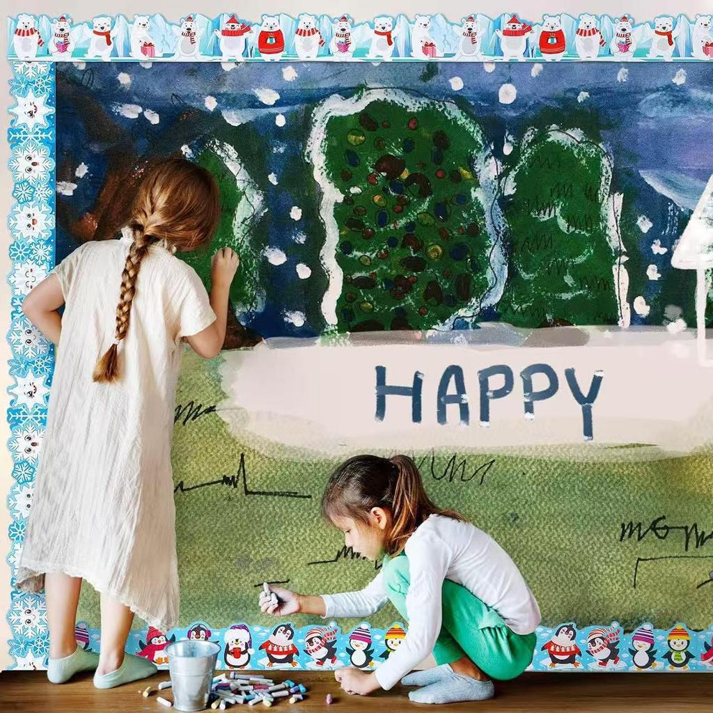 Winter Wonderland Bulletin Board Decorations: Snowflake, Snowman, Penguin, & Polar Bear for Classroom, Bedroom, Window & Door