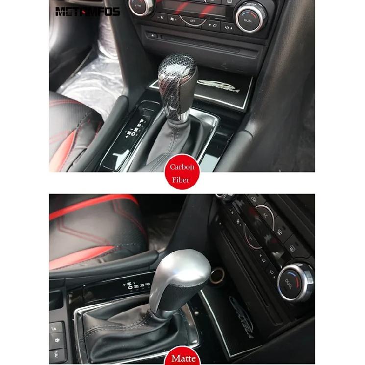 Gear Shift Knob Head Cover Trim For Mazda 2 -/Mazda 3 M3 Axela 2014-2018 Carbon Fiber Interior Accessories Car Styling