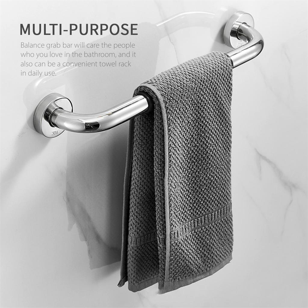 Bathroom Grab Bar Toilet Shower Bathtub Handicap Support Balance Grab Bar Stainless Steel Non slip Rubber Safety Rail