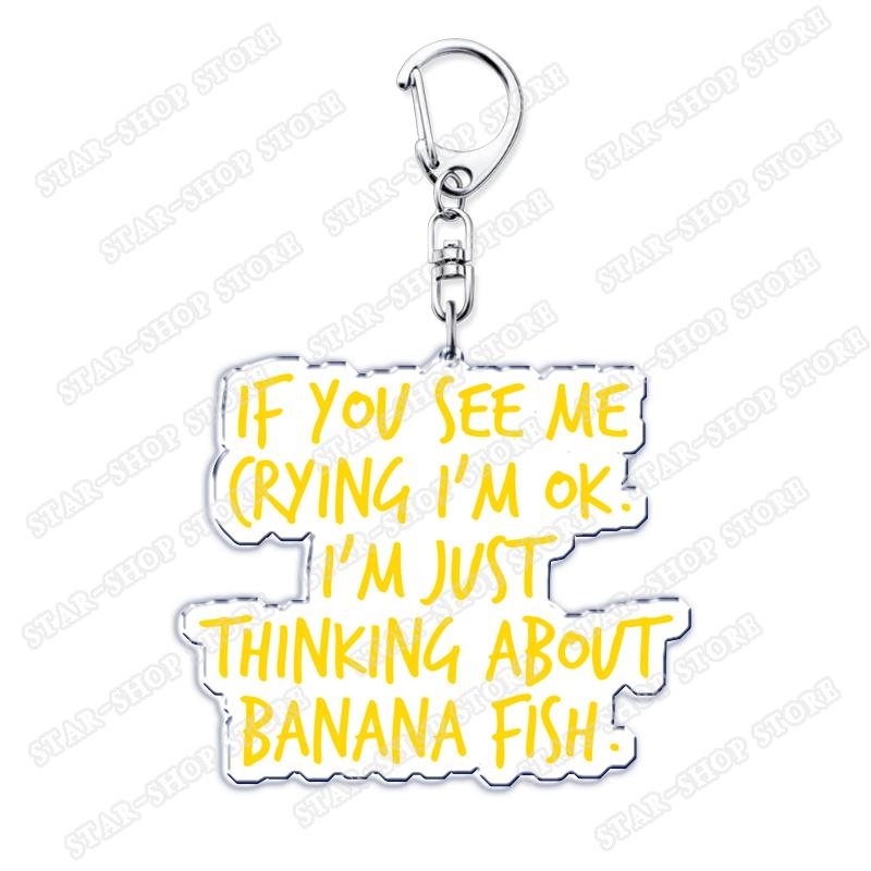 Popular Anime Banana Keychains for Accessories Jewelry BL Ash Lynx Eiji Okumura Yellow Keyrings Fans Friends Gifts
