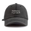 1pc PerIMPFCT Print Washed Baseball Cap for Adults,  Minimalist Retro Style Casual Soft Adjustable Dad Hat, Perfect As Gift