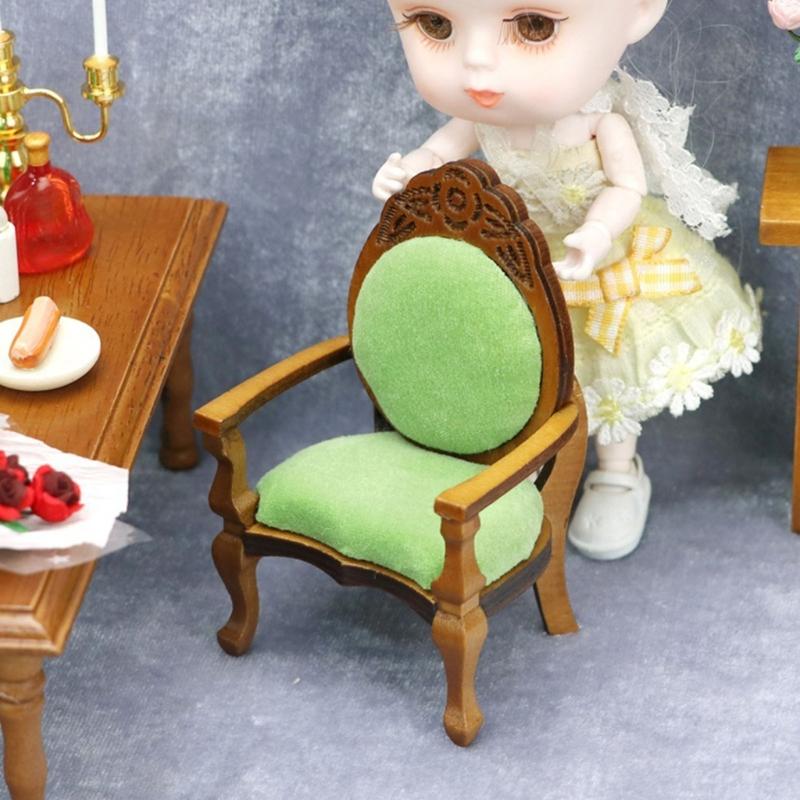 Doll House Chair Model Realistic Armchair Dollhouses Chair Realistic Play Chair Realistic 1:12 Model Toy