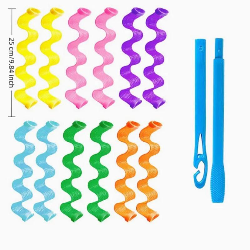 Magische Lockenwickler Spiral-Set Hitzelos Mit Styling-Haken Wiederverwendbar Keine Schäden Haarstyling-Rollen