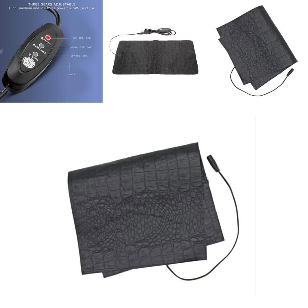 Premium Usb Heated Pet Mat With Adjustable Temperature For Dogs And Reptiles In Crocodile Pattern Leather