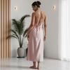 Elegantes Satin-Seiden-Pyjama-Set für Damen: Sommer-Feder-Bademantel, Langarm-Oberteil, Camisole & Hose - 1019
