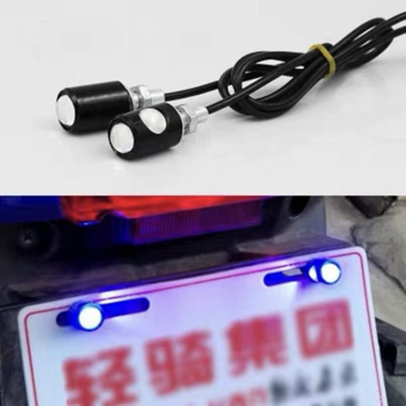 2Pairs Universal Motorcycle Signal Lamp Car LED Number License Plate Light Super Bright Eagle Eye Shape Bulb Turn Indicator