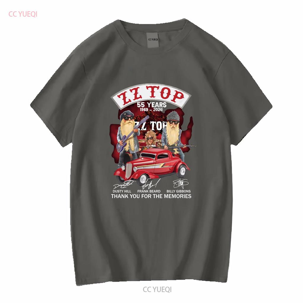 Zz Top Signature 55 Years T Shirt Thank You For The Memories Fans long or short sleeves vintage Washed Stretched Unisex graphic