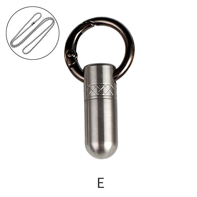Waterproof Capsule Travel EDC with Necklace Portable Titanium Alloy Mini Medicine Seal Bottle Outdoor Survival Pocket Pill Box