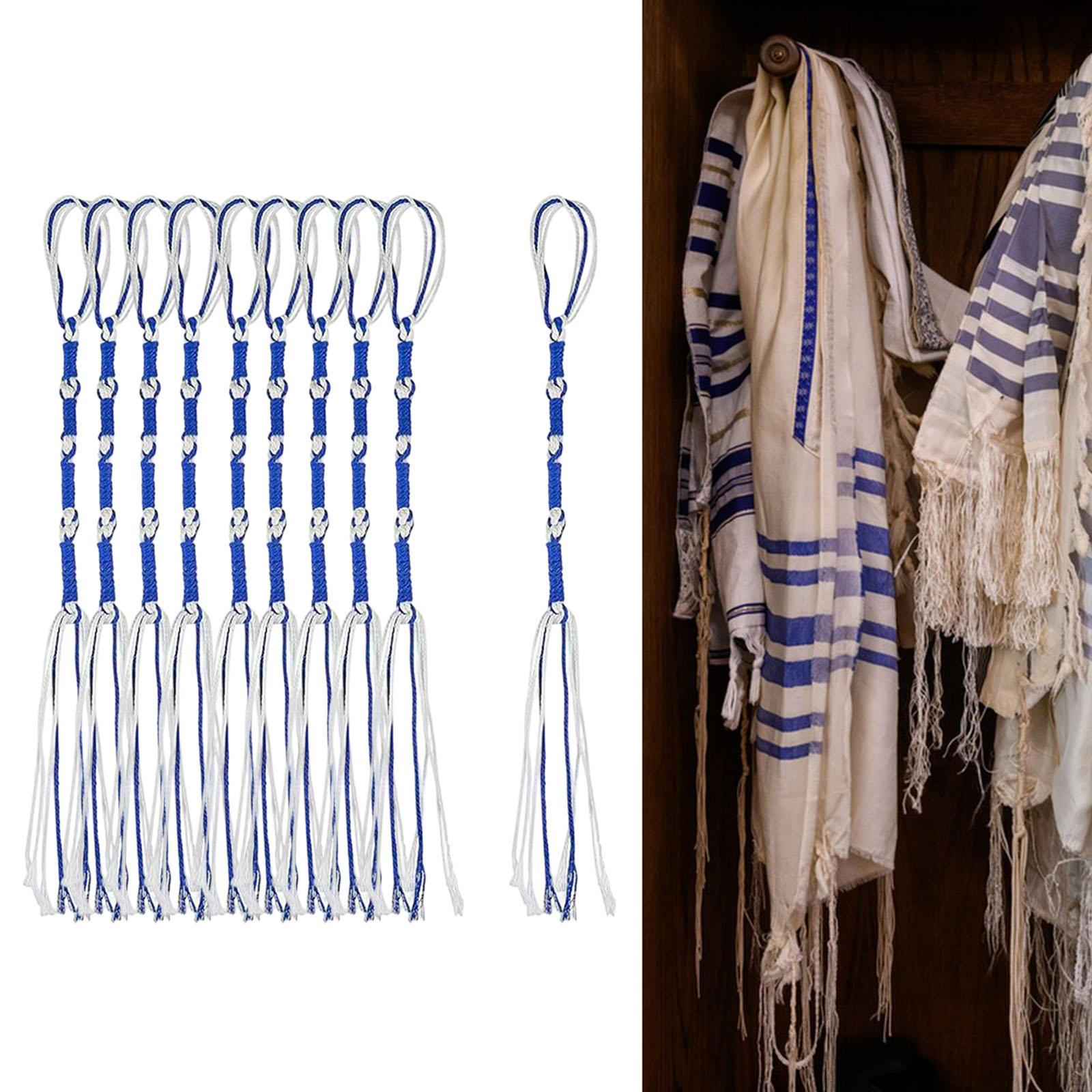 10 Штук Еврейский Традиционный Набор Цицит Декорация Подвесные Украшения для Брюк Blue White