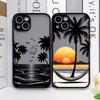 Black Coconut Palm Tree Printed Phone Case for IPhone 16 14 15 Pro Max 11 12 13 PRO MAX Mini 7 8 Plus X XS Shockproof Hard Cover