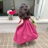 Summer Girls Sleeveless Princess Dress Children Clothing Teen Solid Color Cotton Bubble Skirt Kid Vacation Style Vest Dress