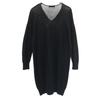 LACOSTE Made in Japan 100% wool Long sleeve V neck one piece 36 black Women Used