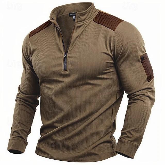 Men's Stand Collar Zip-Up Hooded Jacket, Fall and Winter Plus Size Oversized Hoodie | Workwear Style Casual Athletic