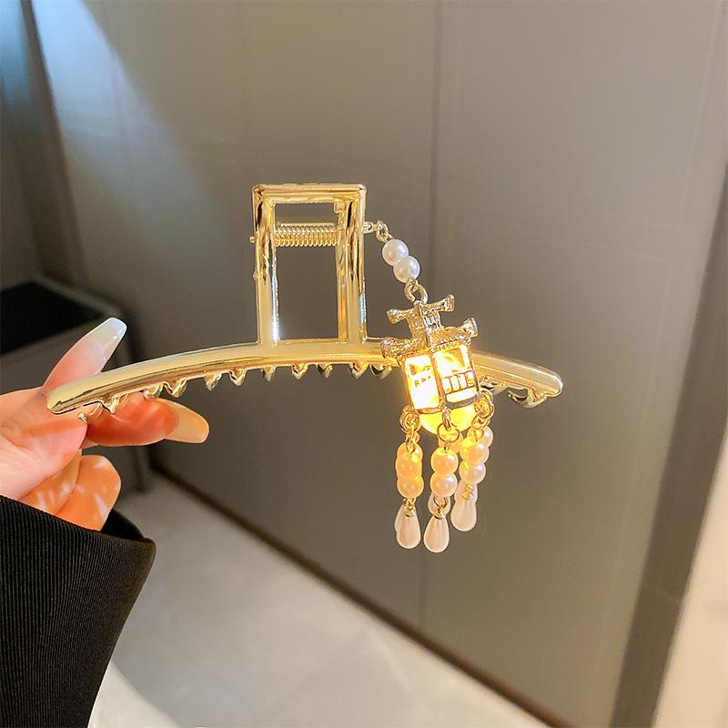 New Chinese Phoenix Luminous Lotus Tassel Hairpin Guochao Stepping Hairpin Antique Temperament Hanfu Hair Accessories Women