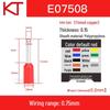KT Tubular Pre-Insulated Purple Copper Cold Crimp Terminals E07508, 1000 pcs