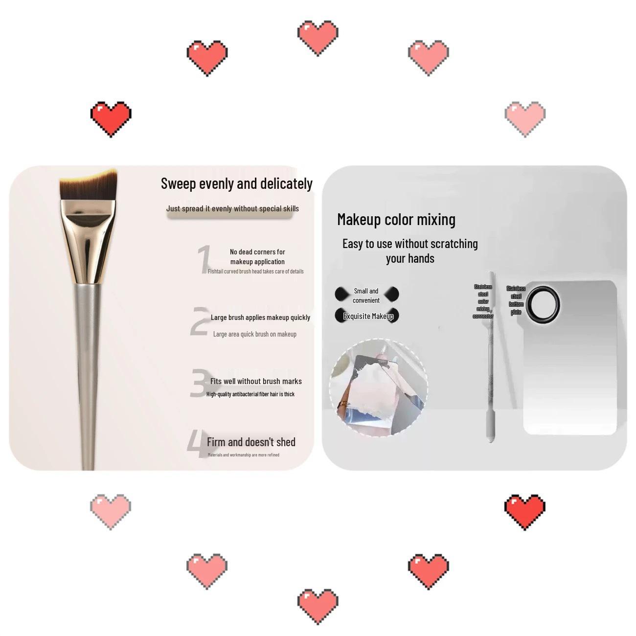 

Ультратонка скошена кисть для тональної основи з плоскою головкою - Безсмуговий макіяж, Ідеально підходить для початківців