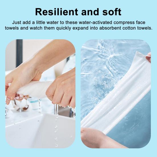 100 Pcs Compressed Towel Tablets Portable Travel Towels Mini Compressed Towels Soft Hand Wipe Compressed Coin Tissue for Travel Home Outdoor