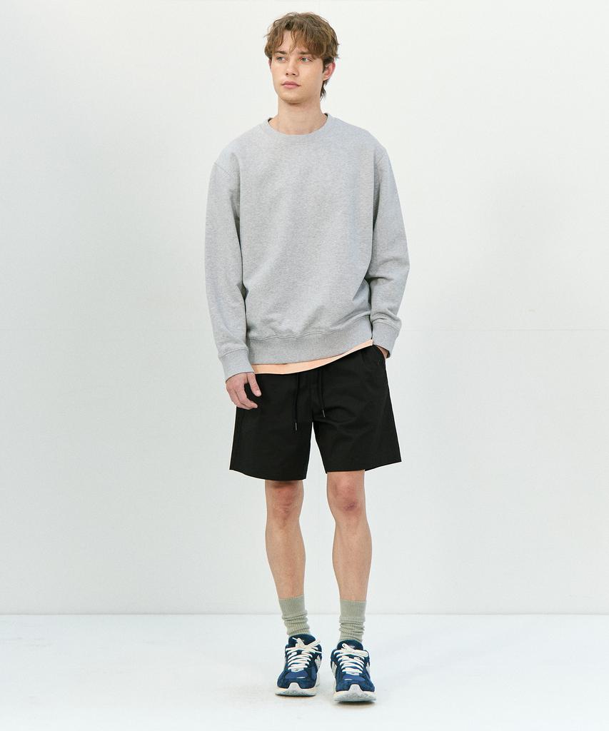 BASIC HOUSE Cotton String Band Half Pants Black Lzhp3104 (A Type)