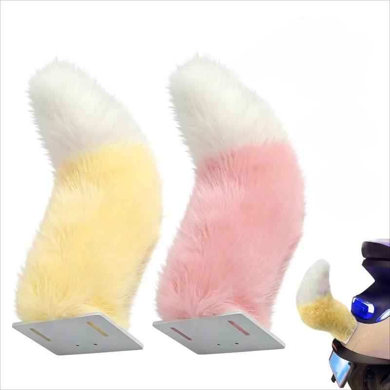 Cute Electric Wagging Plush Tail with Remote Control Moving Fox Tail Decoration Universal for Car Scooter Motorcycle