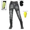 Womens Motorcycle Riding Jeans - Vintage Biker Style Kevlar Reinforced Crash Protection Cotton Blend Denim Pant
