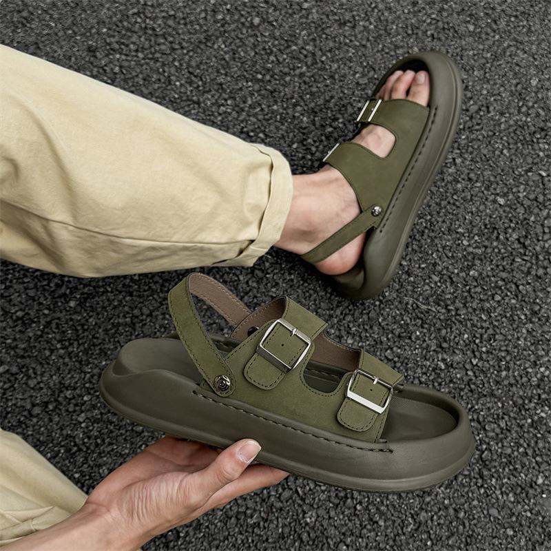 Summer New Outer Sandals Casual Vacation Versatile Comfortable One-pedal One-word Slippers Beach Shoes 371228-J