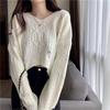 Twist sweater women's loose pullover autumn and winter wear casual versatile bottoming knitted sweater top women