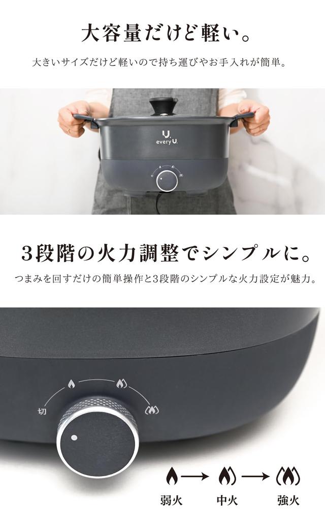 Jeder elektrische 3 Temperatureinstellung gewellte Keramik mit Glas für eine für eine große Anzahl von Grill heiß gebraten U. Zweihandtopf, 5L, Stufen,