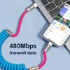 1.8M PD 60W Fast Charging Spring USB C to Type C Cable For 15 Pro Max Samsung Xiaomi Huawei Phone Charger Type-C Cables
