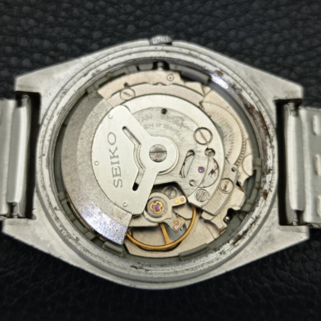 AUTOMATIC 6309A VINTAGE SEIKO 5 JAPAN MENS ARABIC BLACK DIAL WATCH A701624-5 R206c-a701624