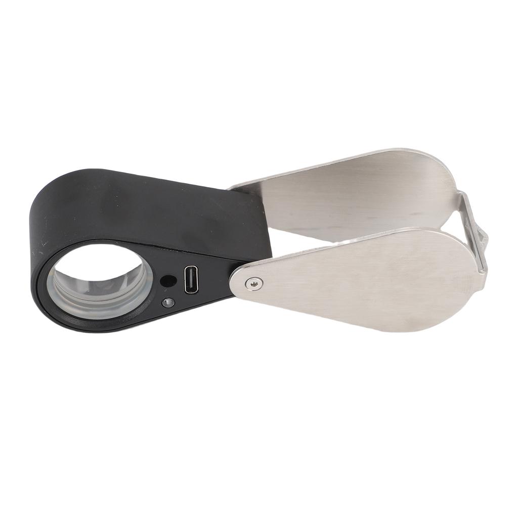 Lupă de bijutieri reîncărcabilă Culoare argintie Mărire 30X Mod 4 surse de lumină 13 Lămpi LED K9